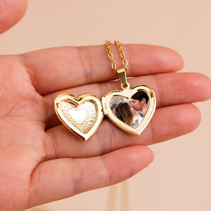 Personalized Gold Photo Locket Necklace, Gift for Her