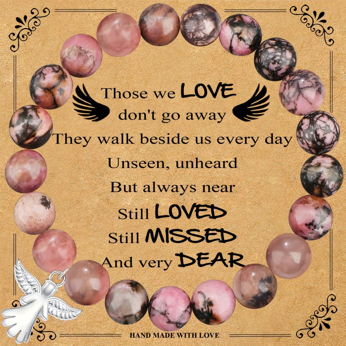 Guardian Angel Gift, Little Hug from Heaven Natural Stone Angel Bracelet