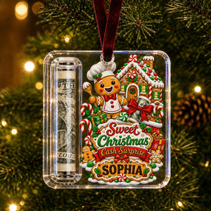 Personalized Christmas Cash Gift Holder Acrylic Ornament