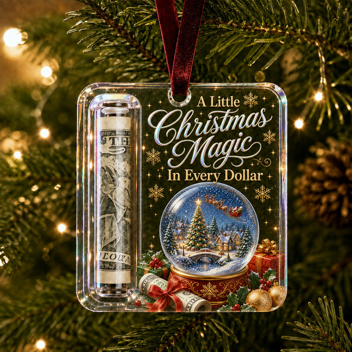 Christmas Cash Holder Ornament Gift for Family