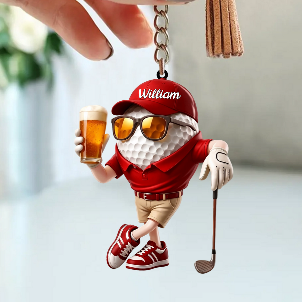 Beer Golf Personalized Keychain For Golf Lovers