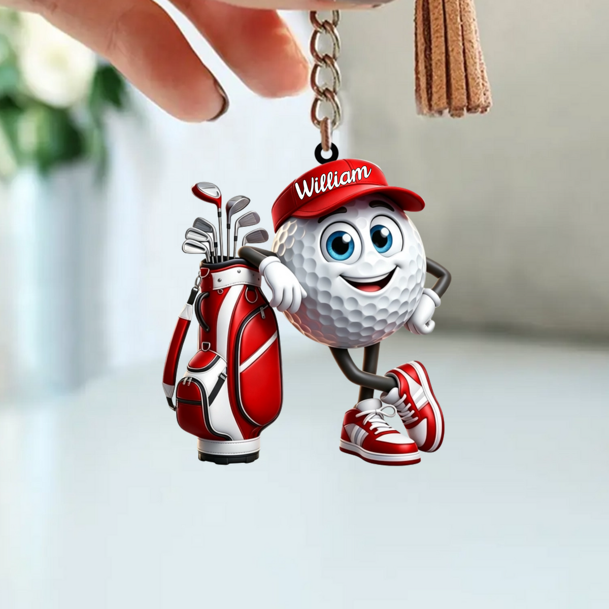 Golf Player Personalized Keychain For Golf Lovers