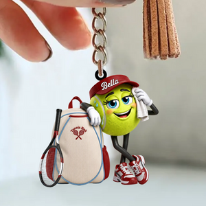 Personalized Cute Sweaty Male & Female Tennis Ball Keychain