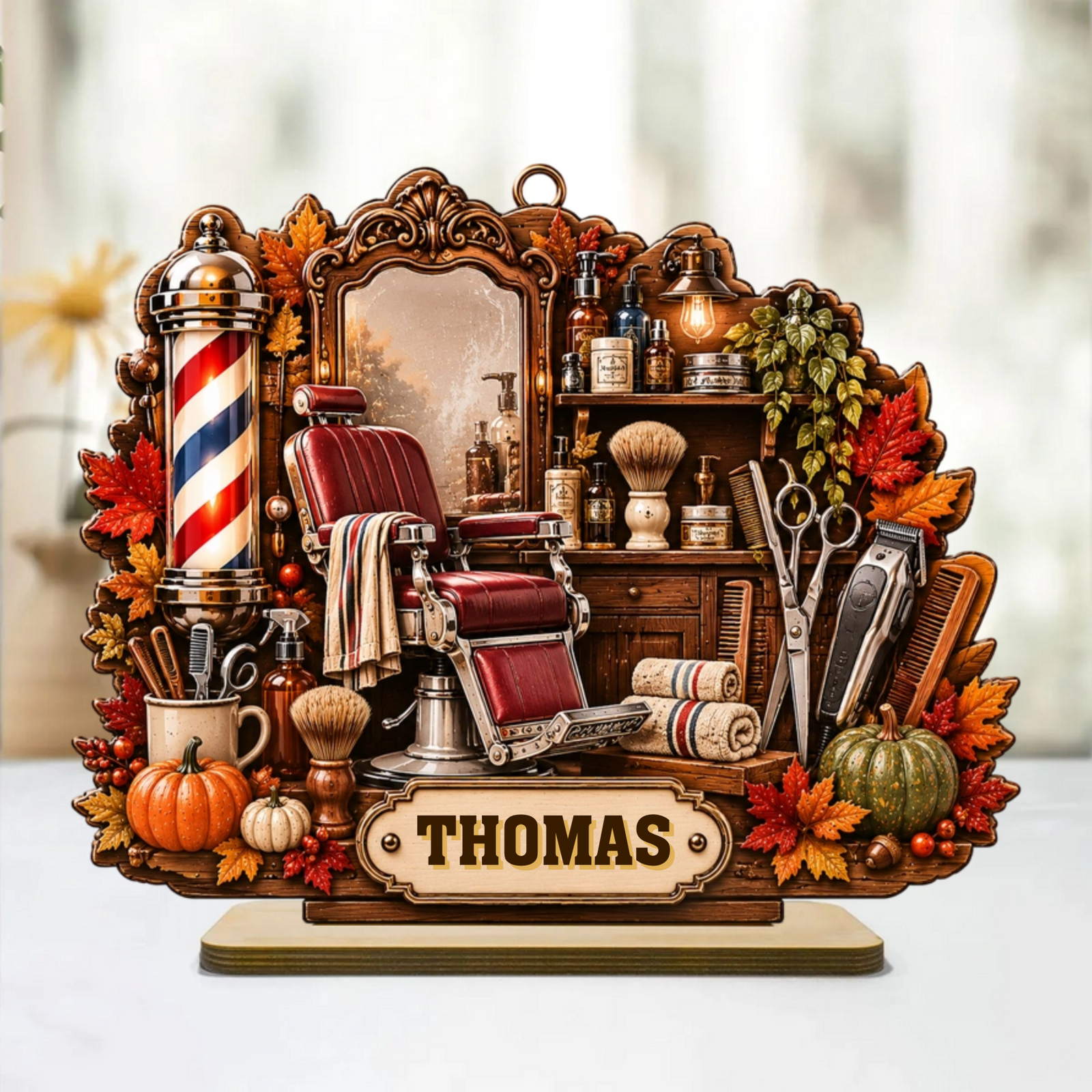 Personalized Vintage Barber Shop Wooden Plaque, Gift For Hair Stylists