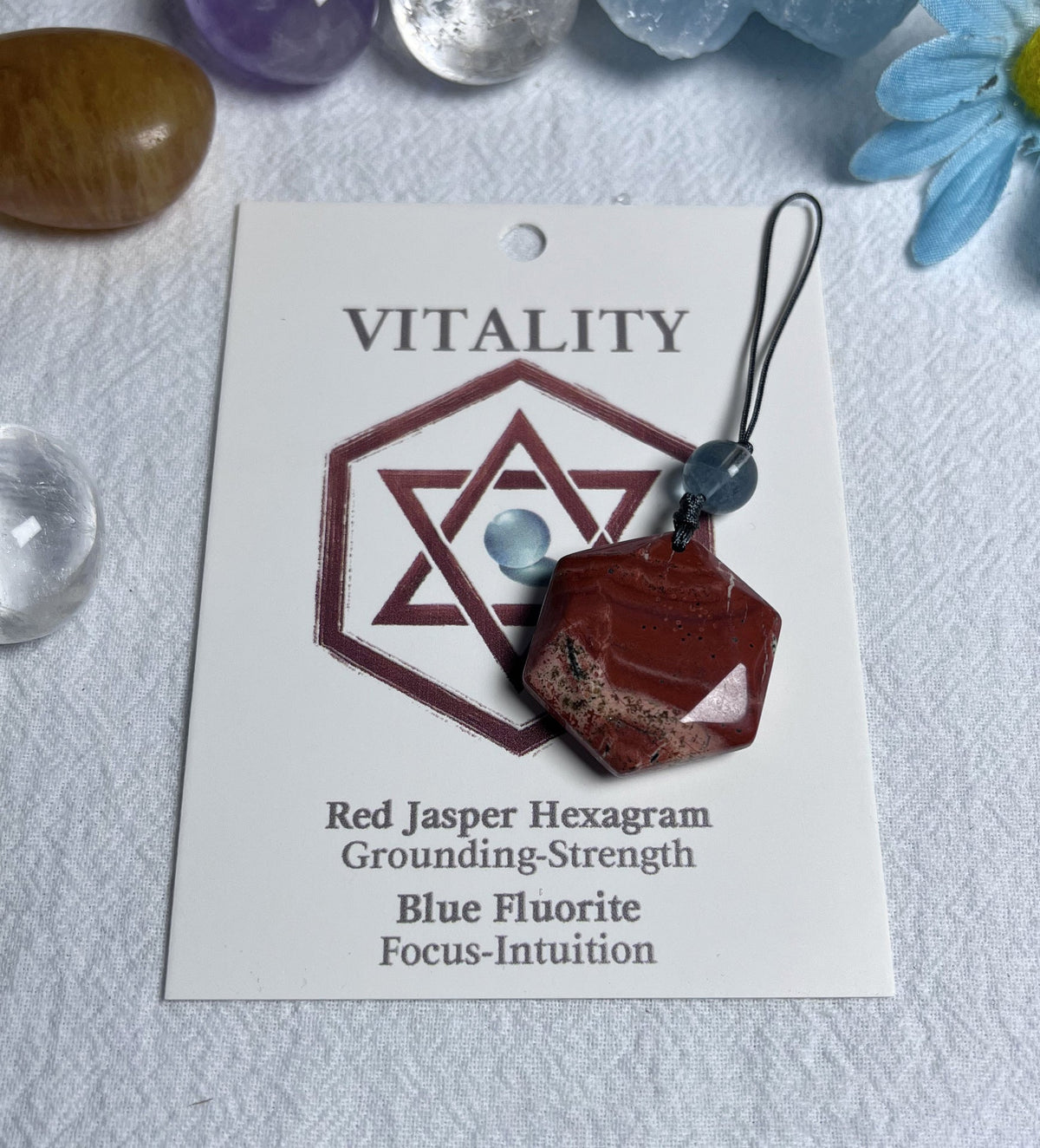 Natural crystal pendant-hexagon star crystal ornament