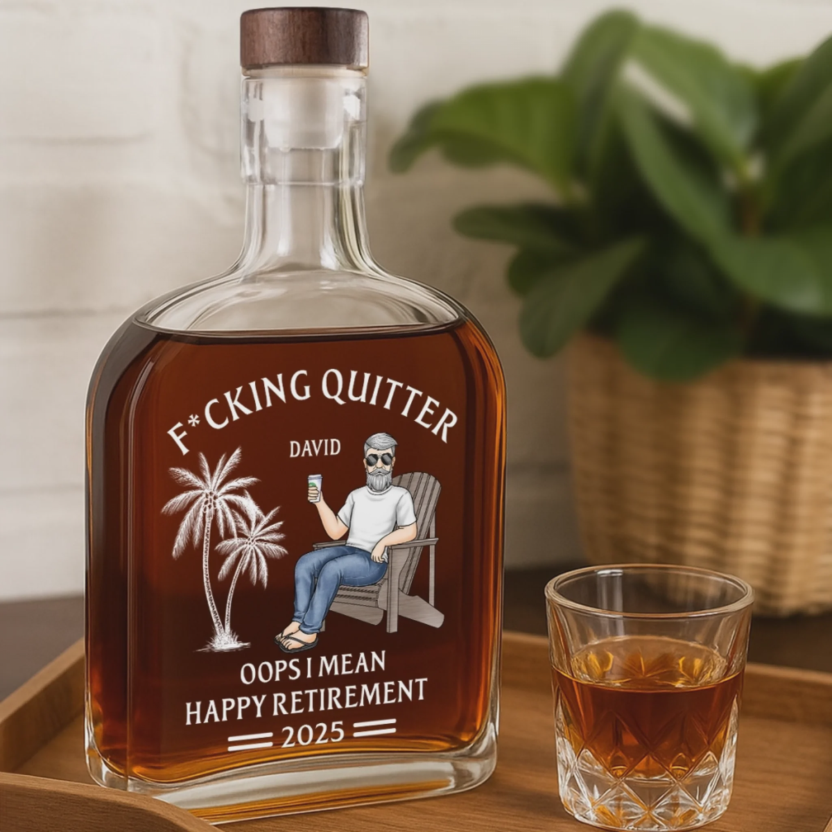 Officially Done - Coworker Personalized Custom Whiskey Bottle