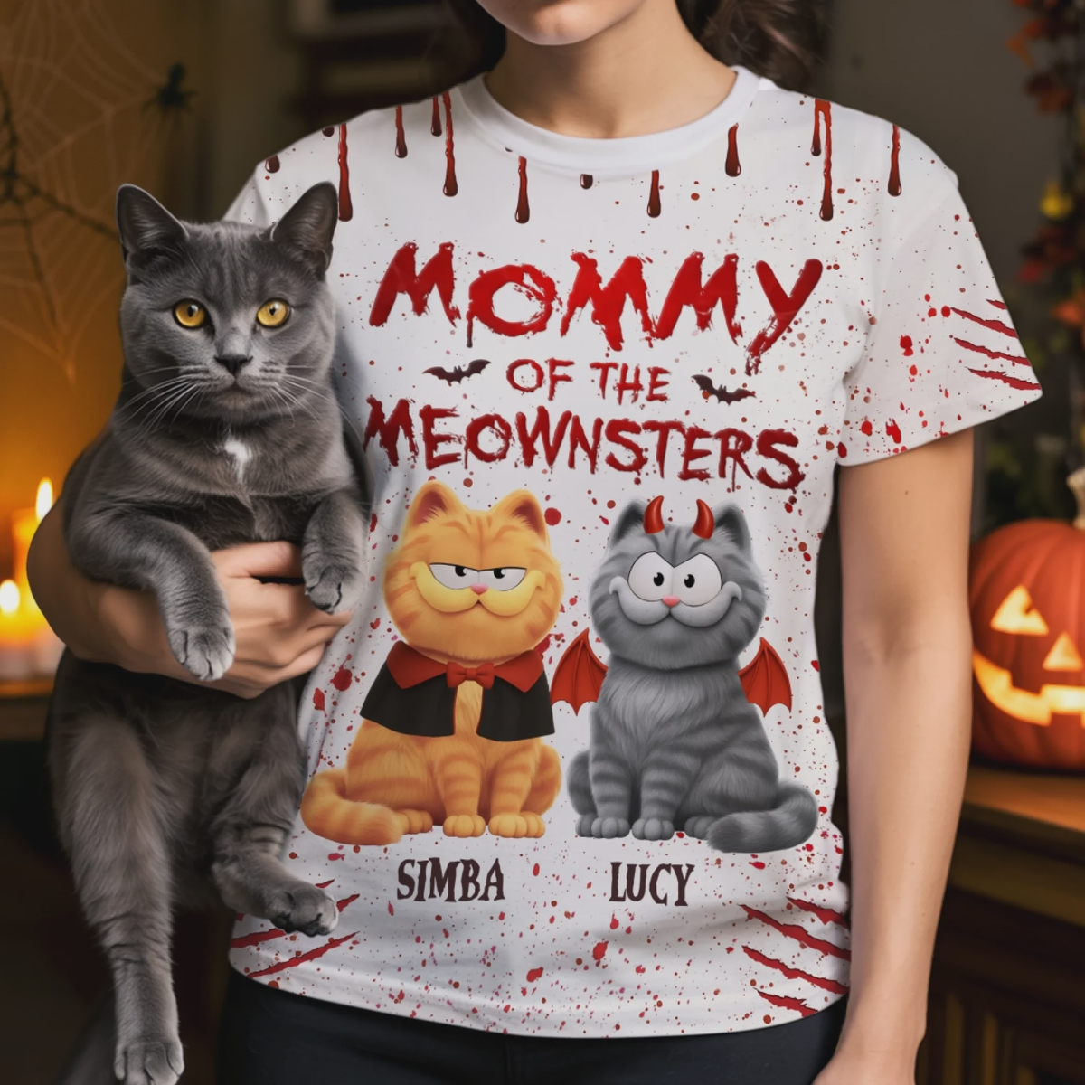 Custom Unisex T-shirt - Personalized Halloween Birthday Gifts For Cat Lovers, Cat Mom And Dad