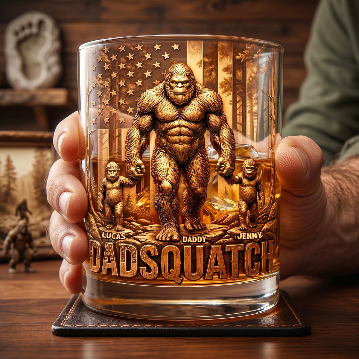 Wild Dad Energy Whiskey Glass - Personalized Gifts For Dads