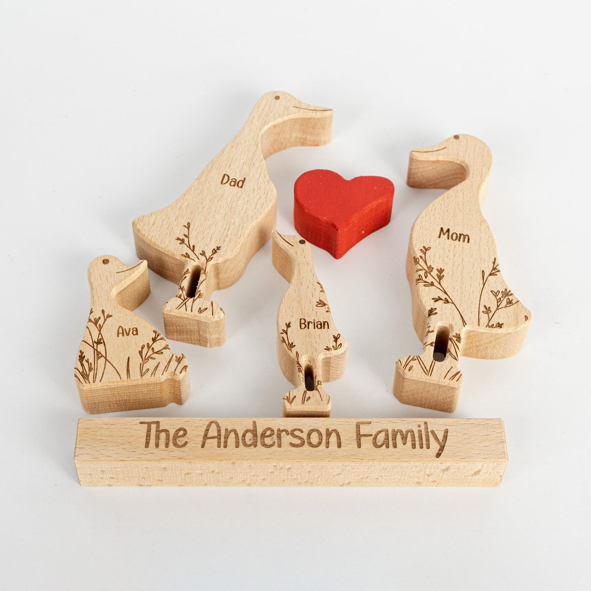 Meet Your Quirky Duck Family - Personalized Wooden Duck Family Puzzle