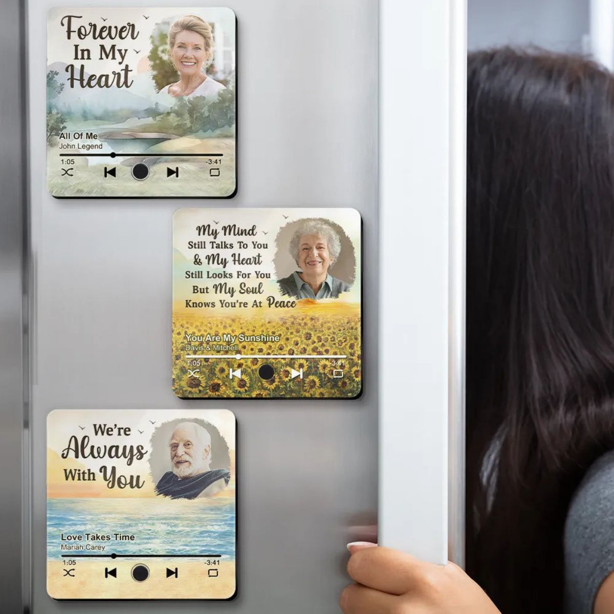 My Mind Still Talks To You Memorial - Personalized Music Fridge Magnet