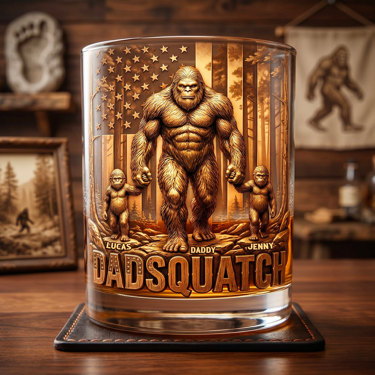 Wild Dad Energy Whiskey Glass - Personalized Gifts For Dads