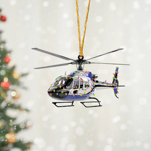 Personalized Helicopter Christmas Ornament Custom Pilot Ornament, Airplane Holiday Decor Cabin Crew Gift