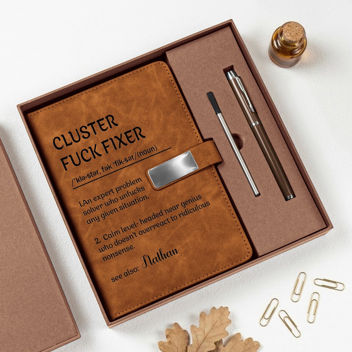 Funny Definition Personalized Notebook Set- Exchange Gifts For Women, Men, Coworker, Boss
