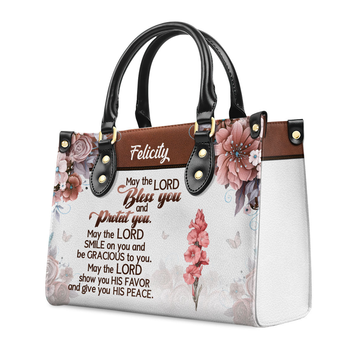 May The Lord Bless You And Protect You-Personalized Leather Handbag