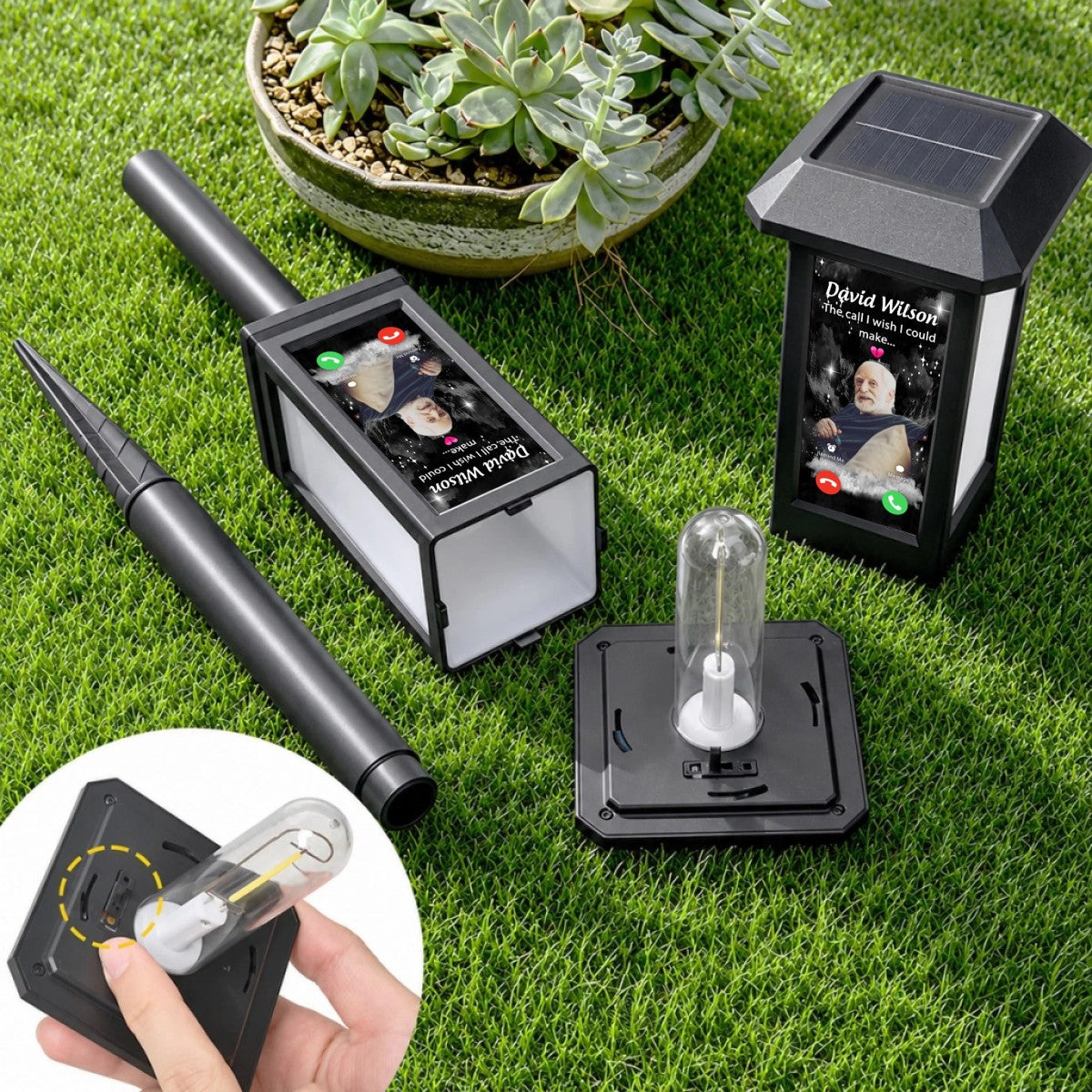 Custom Photo The Call I Wish I Could Make - Personalized Solar Garden Light