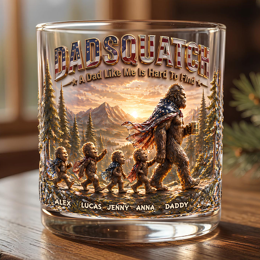Wild Dad & Little Ones Whiskey Glass - Personalized Gifts For Dads