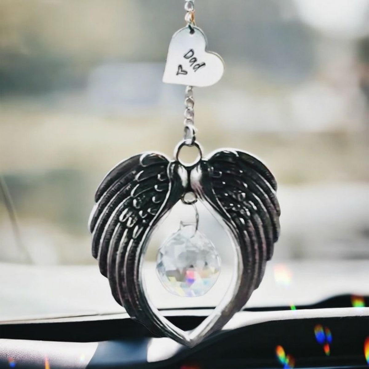 Personalized Memorial Suncatcher Wing Ornament
