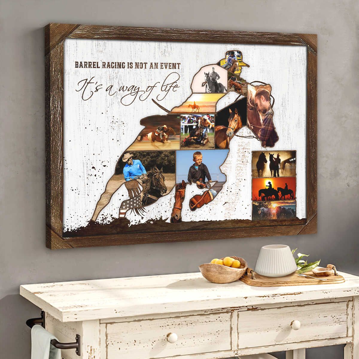 Personalized Barrel Racing Photo Collage Poster