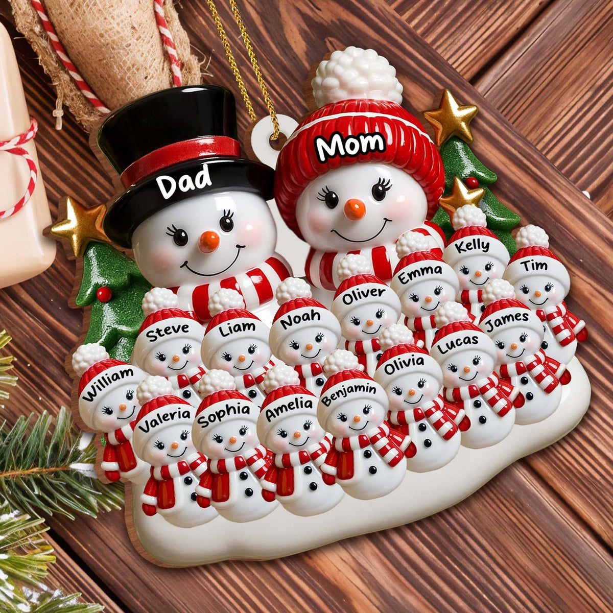 Create A Heartwarming Family Christmas, Personalized Wood Ornament, Gift For Family