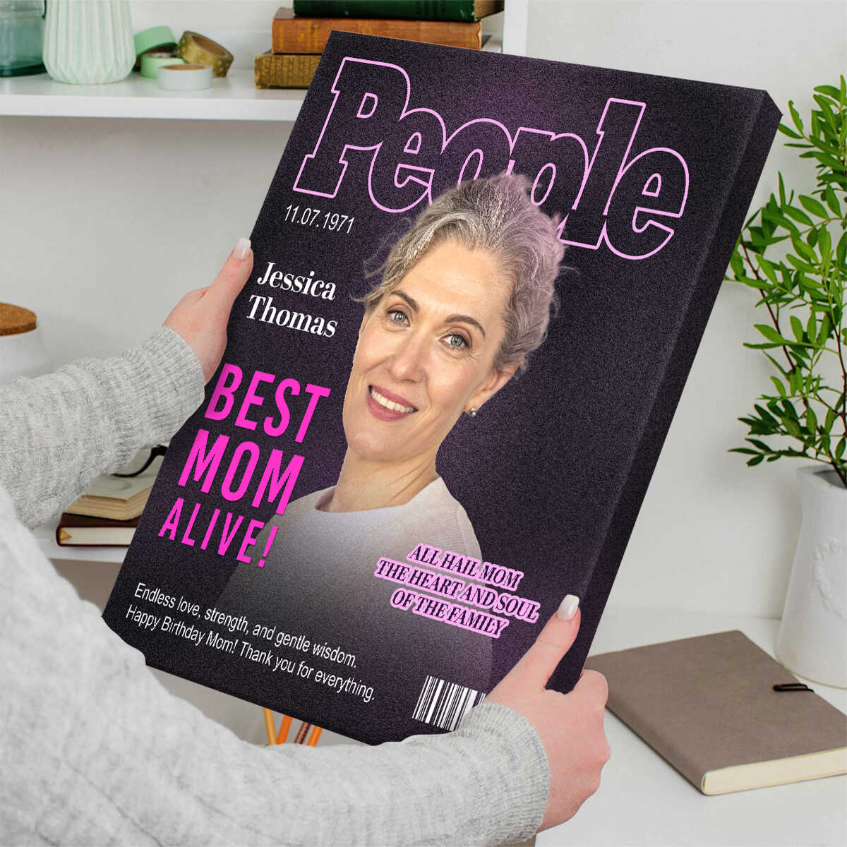 People Magazine Cover Gift For Mom, Custom Mom Photo Canvas, Personalized Mother Gift, Unique Gift for Mom