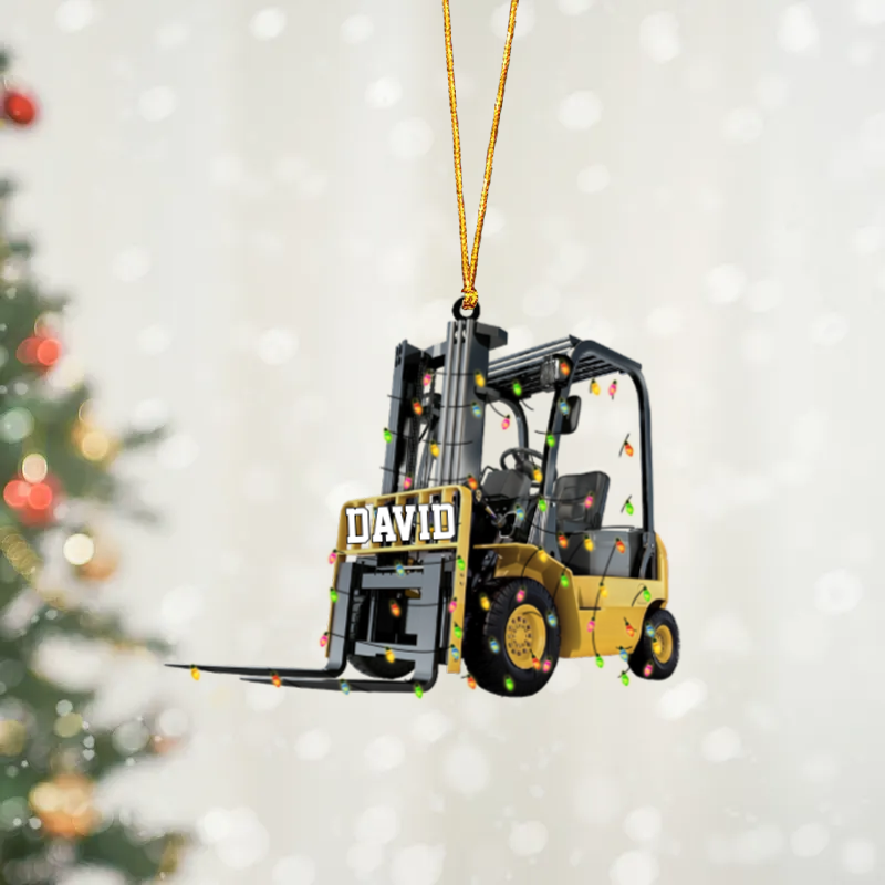 Personalized Forklift Ornament Christmas Gift for Operators and Industrial Workers