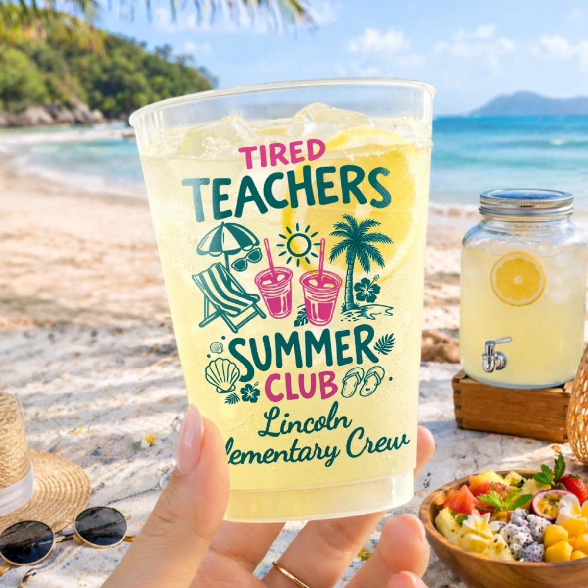 Tired Teachers Summer Club - Personalized Frosted Cups Travel Gifts For Teachers