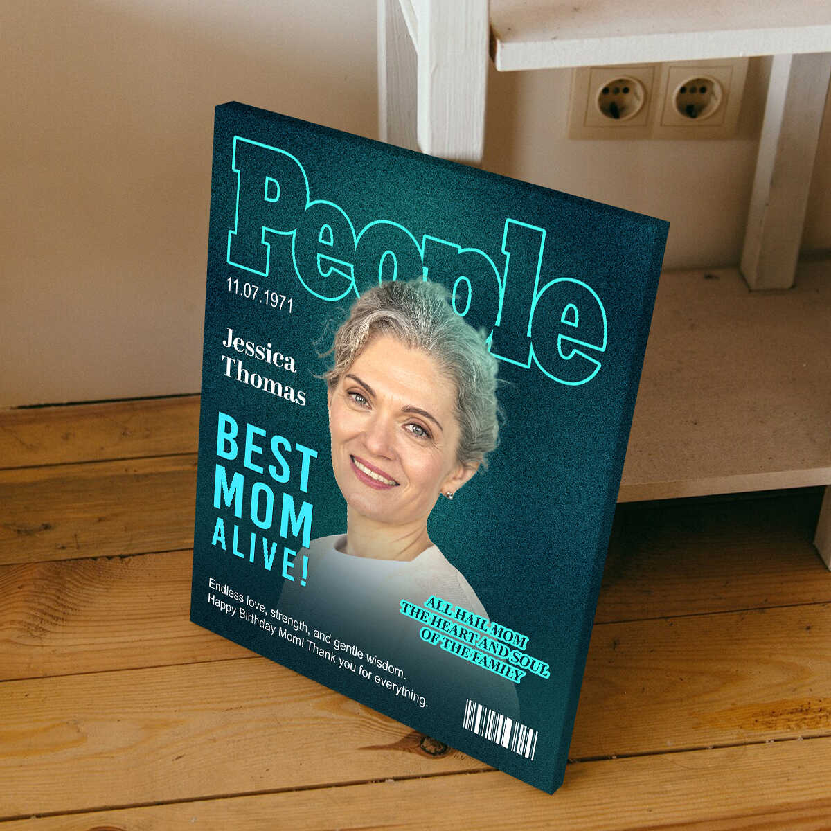 People Magazine Cover Gift For Mom, Custom Mom Photo Canvas, Personalized Mother Gift, Unique Gift for Mom