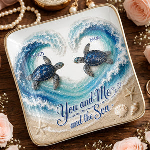You And Me And The Sea Personalized Ceramic Dish