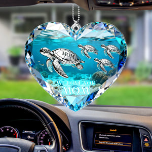 Sea Turtle Mom Personalized Acrylic Car Hanger Ornament