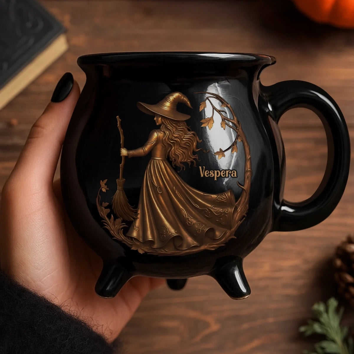 Custom Ceramic Cauldron Coffee Mug - Personalized Halloween Witchy Gifts