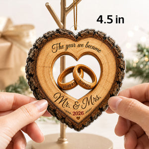 Together Forever Couple Anniversary - Personalized Acrylic Ornament - Heartfelt Gift for Her, for Him