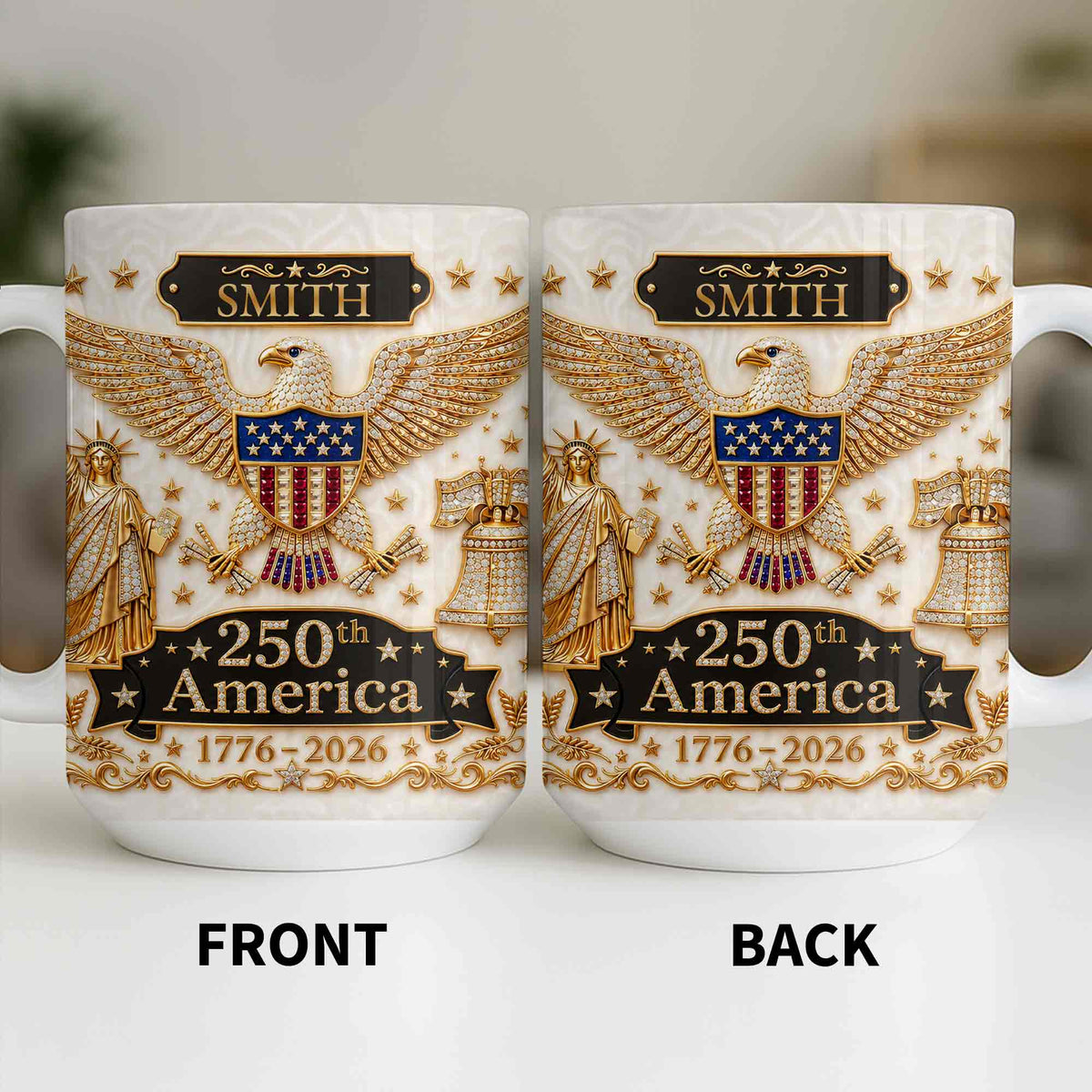 America Patriotic Eagle Personalized Custom Coffee Mug
