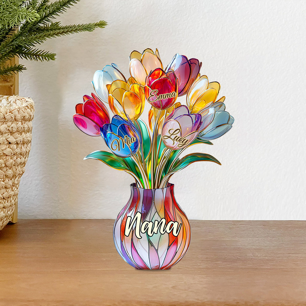 Mom's Blossom Acrylic Plaque – Personalized Custom Shaped Gift For Mother
