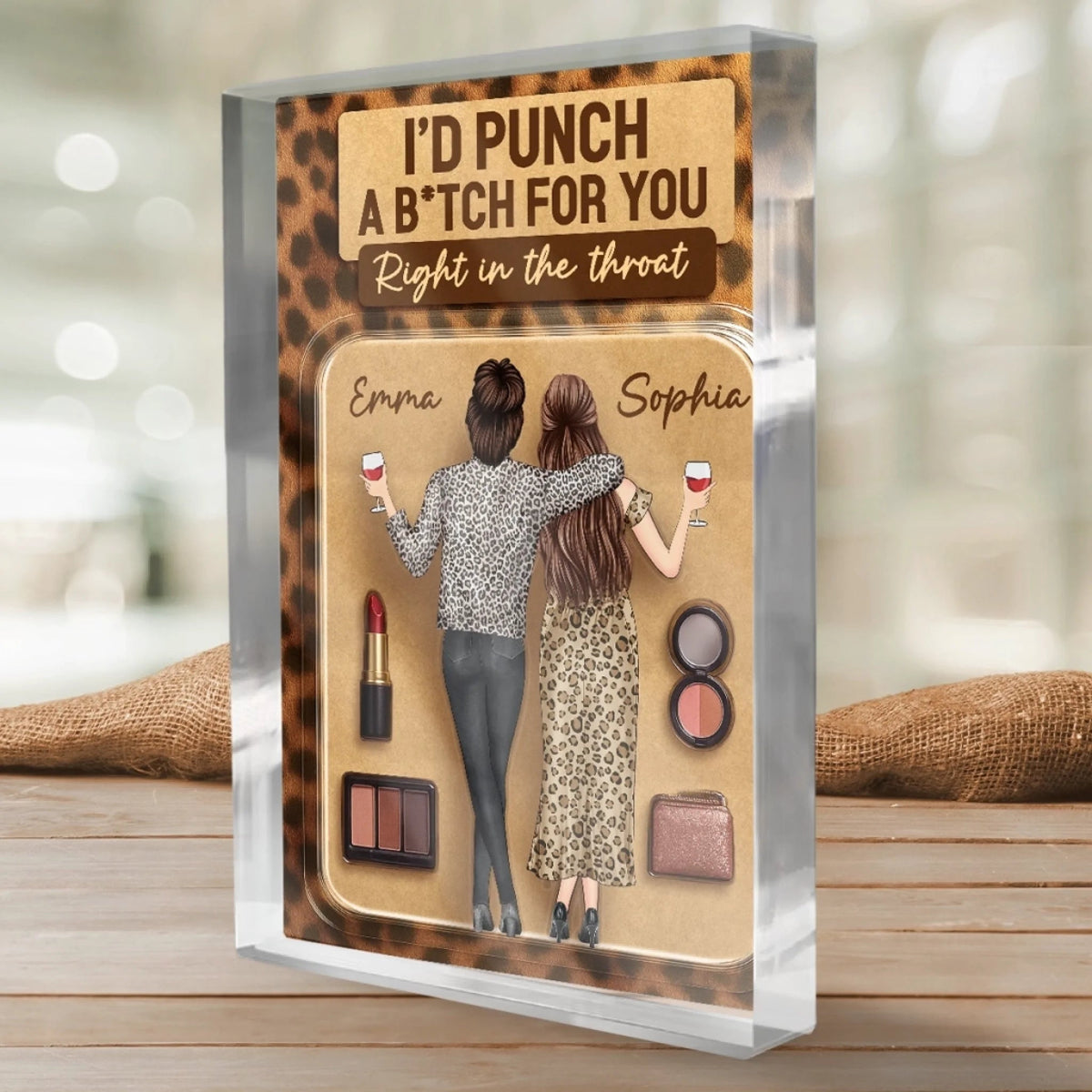 Custom Rectangle Shaped Acrylic Plaque - Personalized Best Friend Birthday Gifts