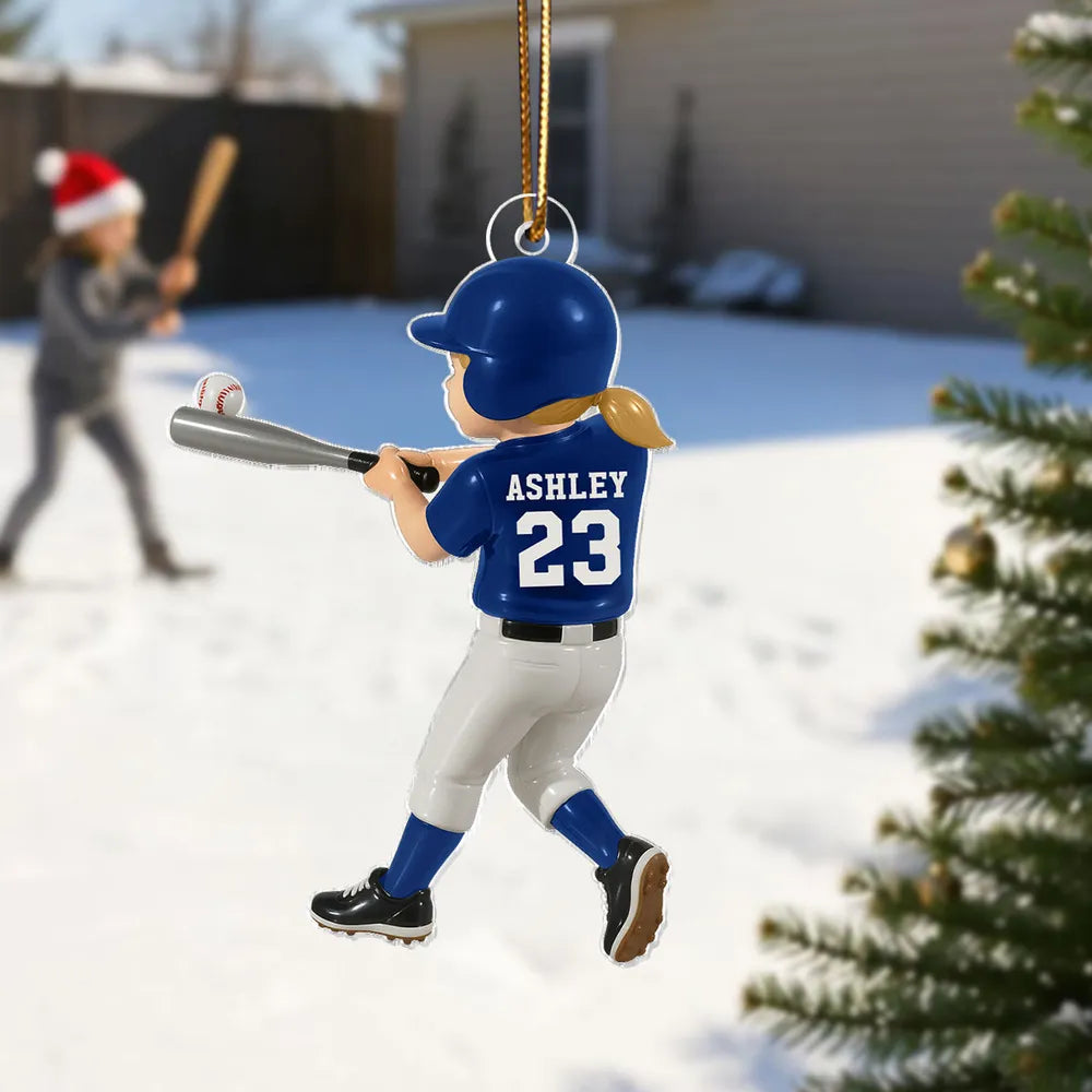 Personalized Baseball Acrylic Ornament Sports Design High Clarity Beautiful Gift