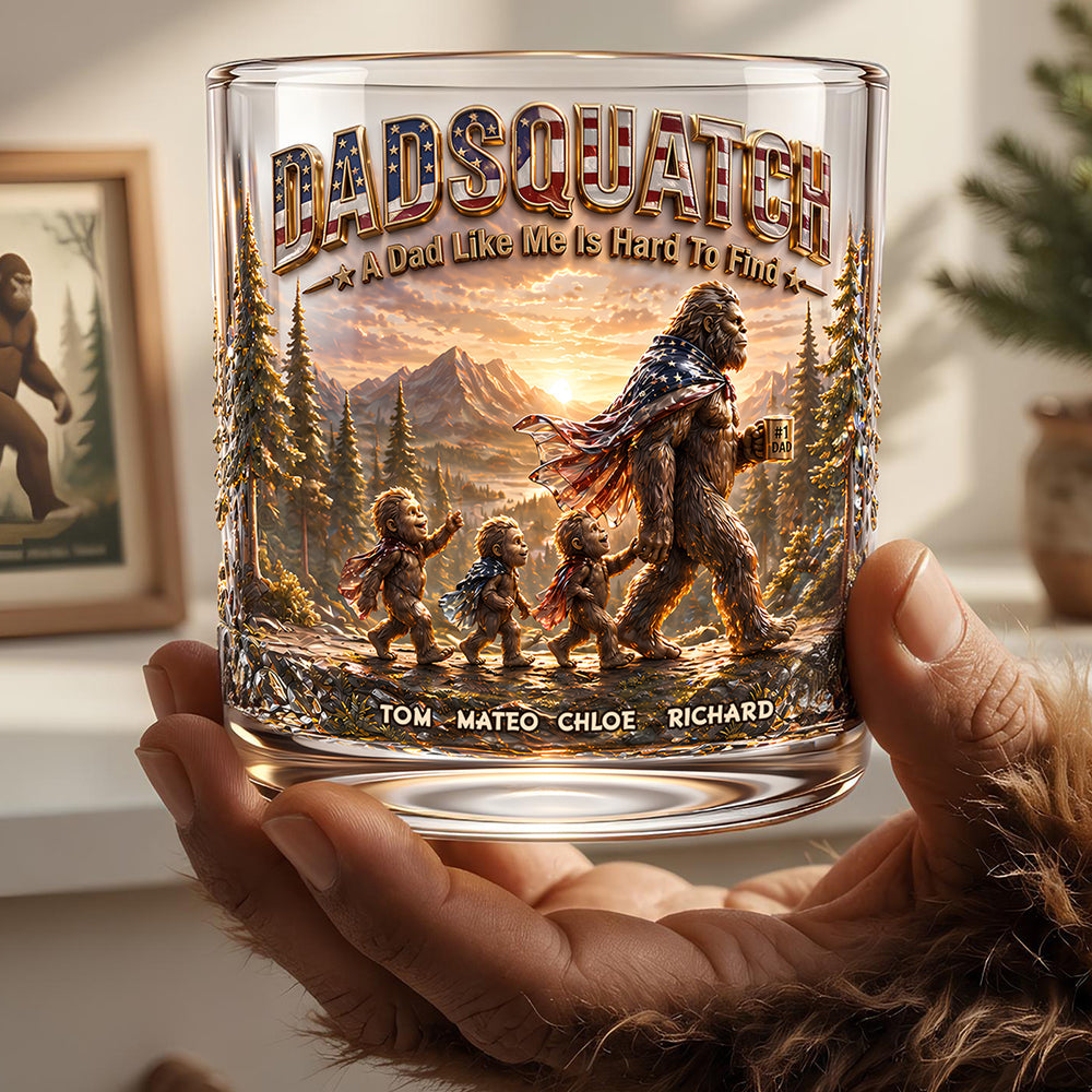 Wild Dad & Little Ones Whiskey Glass - Personalized Gifts For Dads