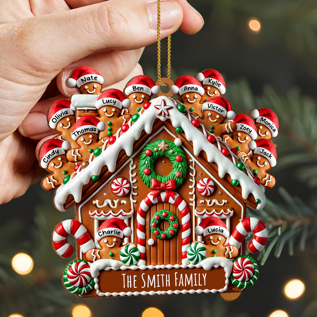 Celebrating Sweet Moments Together - Cookies House Personalized Custom Wood Ornament - Gift For Family