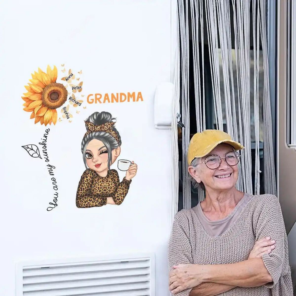 You Are My Sunshine Grandma - Personalized Decal
