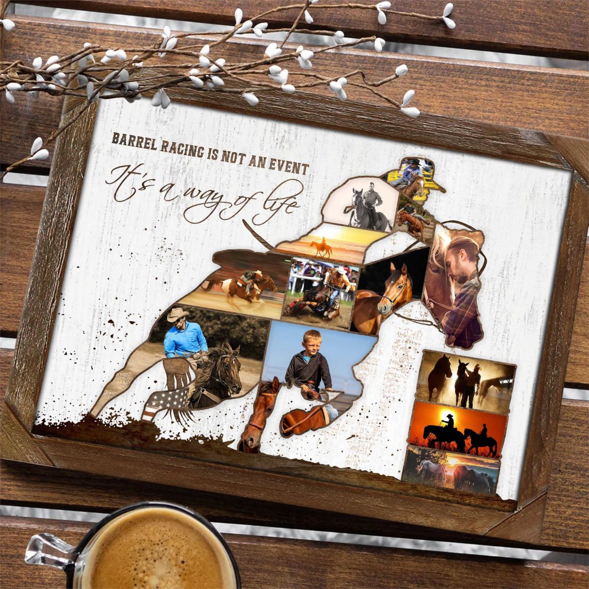 Personalized Barrel Racing Photo Collage Poster