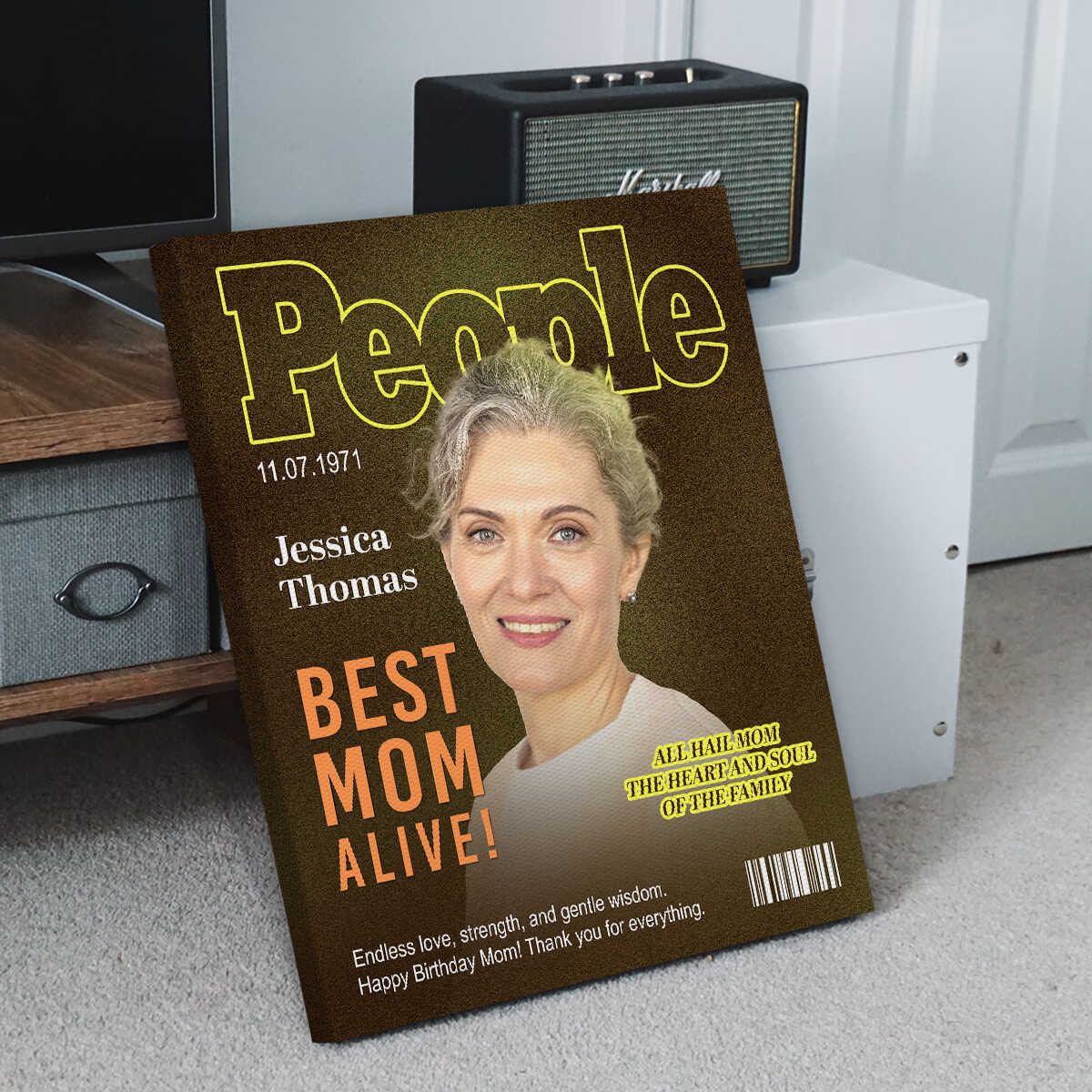 People Magazine Cover Gift For Mom, Custom Mom Photo Canvas, Personalized Mother Gift, Unique Gift for Mom
