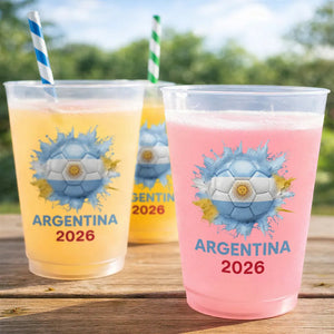 Country Flags Soccer Ball Personalized Frosted Cups