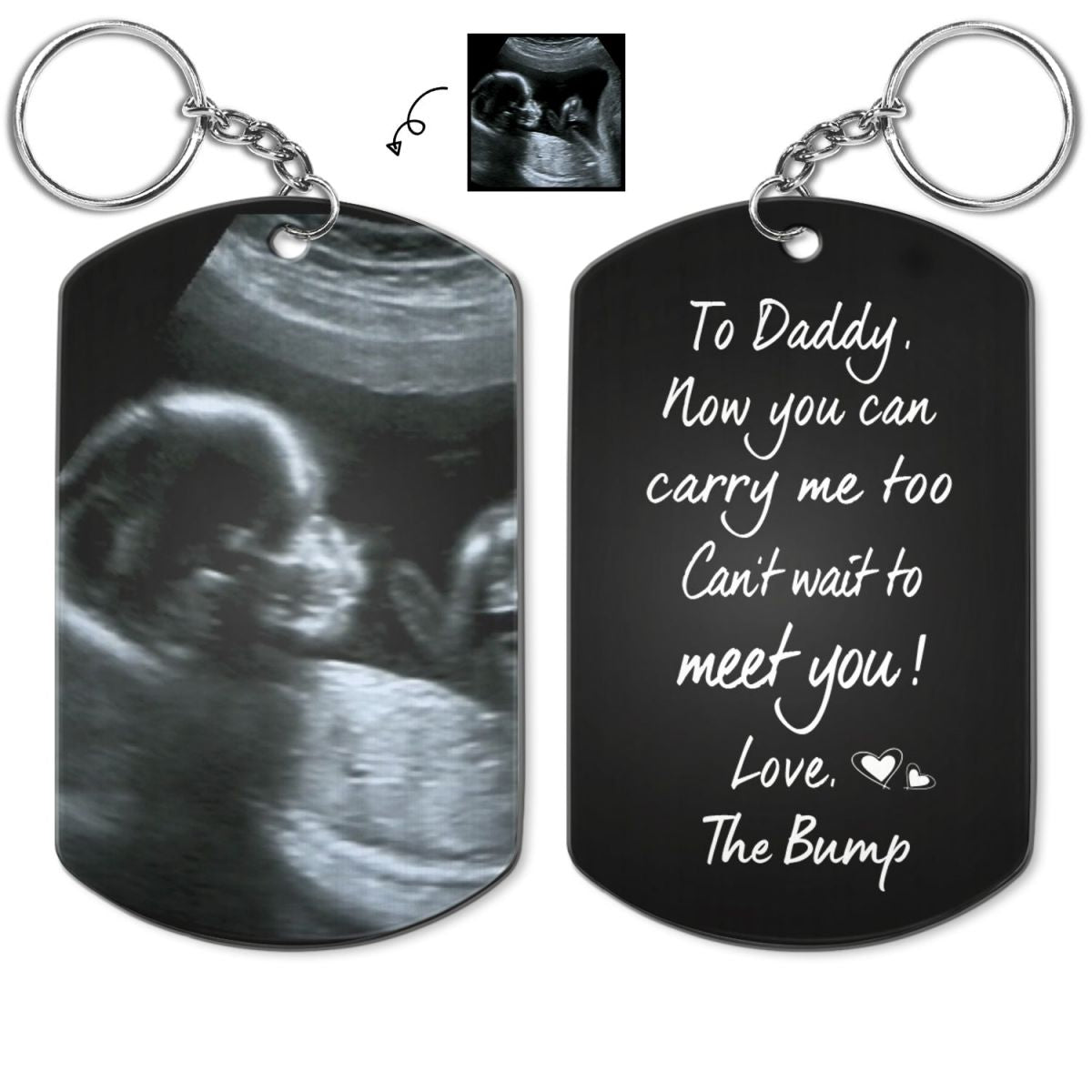 To Daddy/Mommy Now You Can Carry Me Too-Personalized Keychain Gift For New Parents