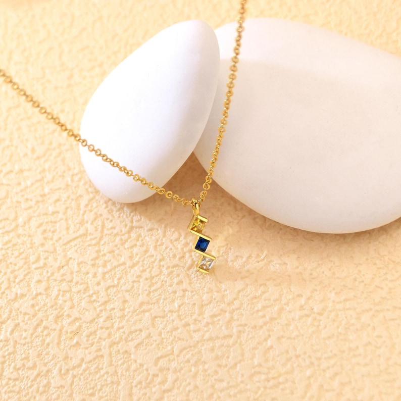 Personalized Multiple Birthstone Necklace Gift For Family