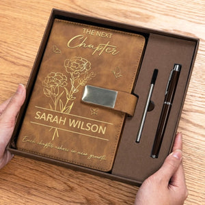 The Next Chapter Custom Birth Month Flower Personalized Notebook Set