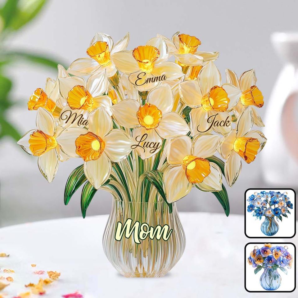 Mom's Blossom Acrylic Plaque – Personalized Custom Shaped Gift For Mother