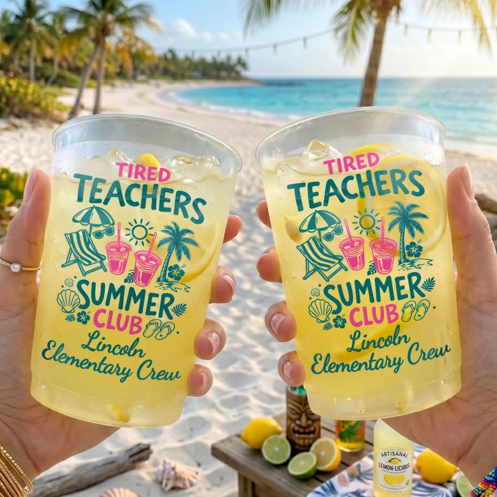 Tired Teachers Summer Club - Personalized Frosted Cups Travel Gifts For Teachers