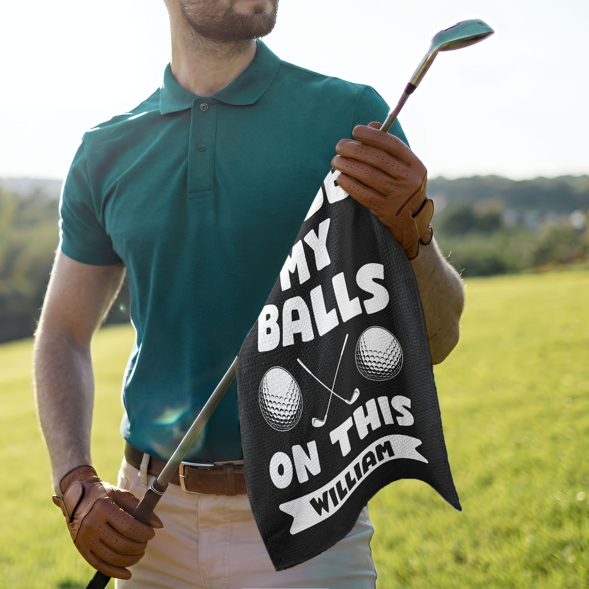 I Use This Towel To Clean My Balls - Personalized Golf Towel Funny Gifts For Golfers, Men, Dad, Husband, Buddies