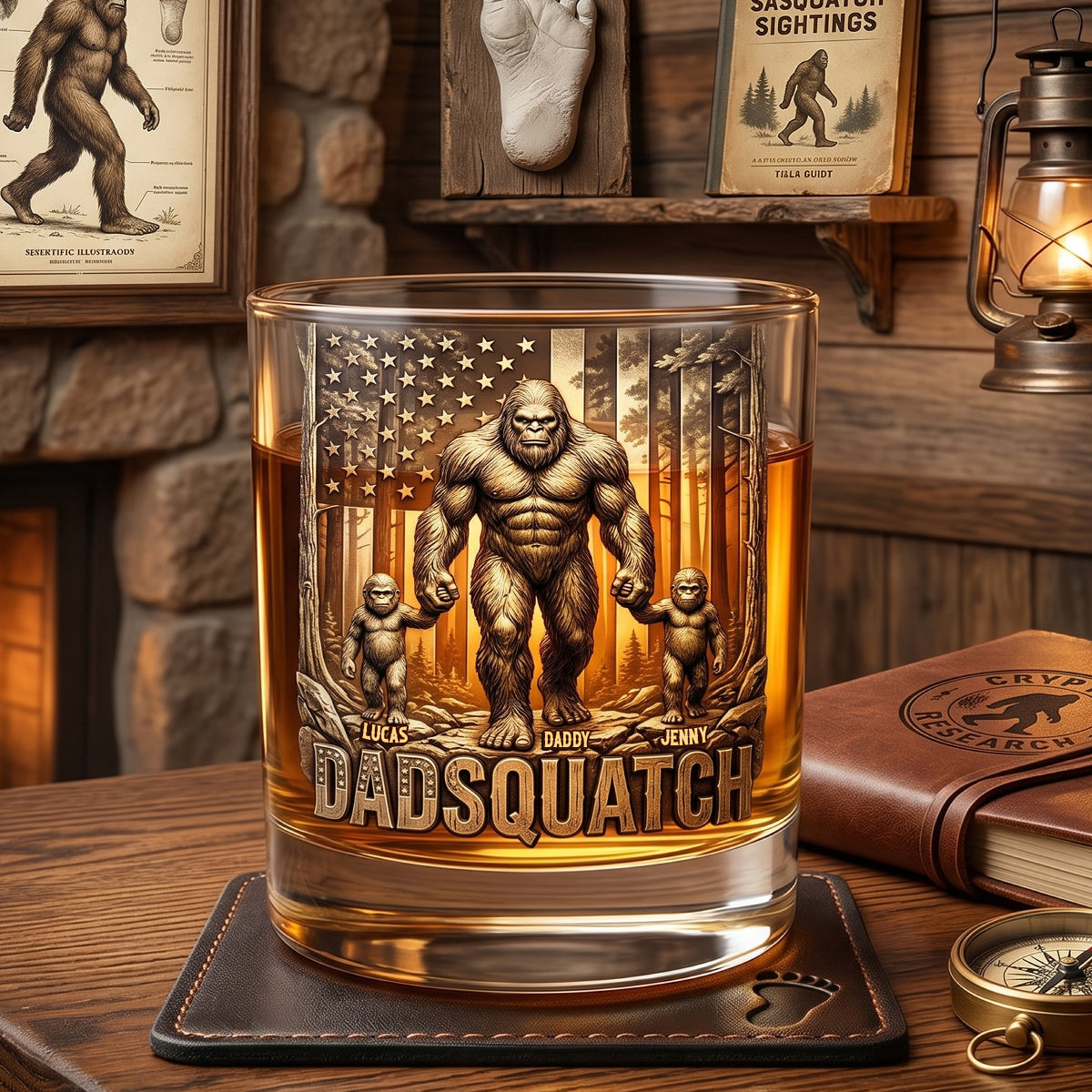 Wild Dad Energy Whiskey Glass - Personalized Gifts For Dads