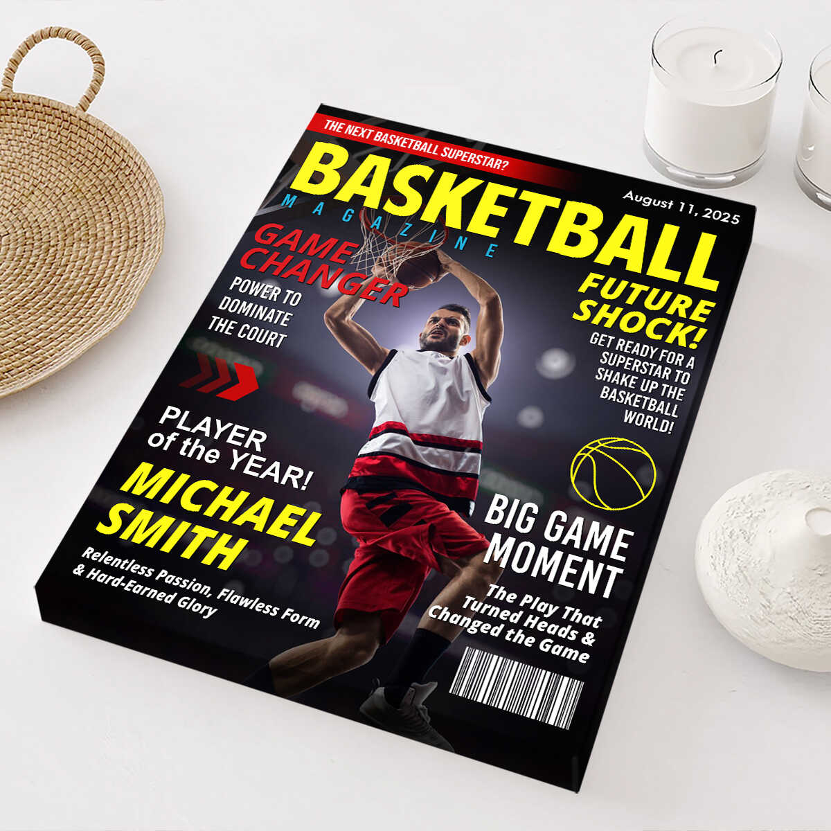 Custom Basketball Magazine Cover, Gift For Basketball Player, Graduation Gift For Basketball Player, Personalized Basketball Gifts