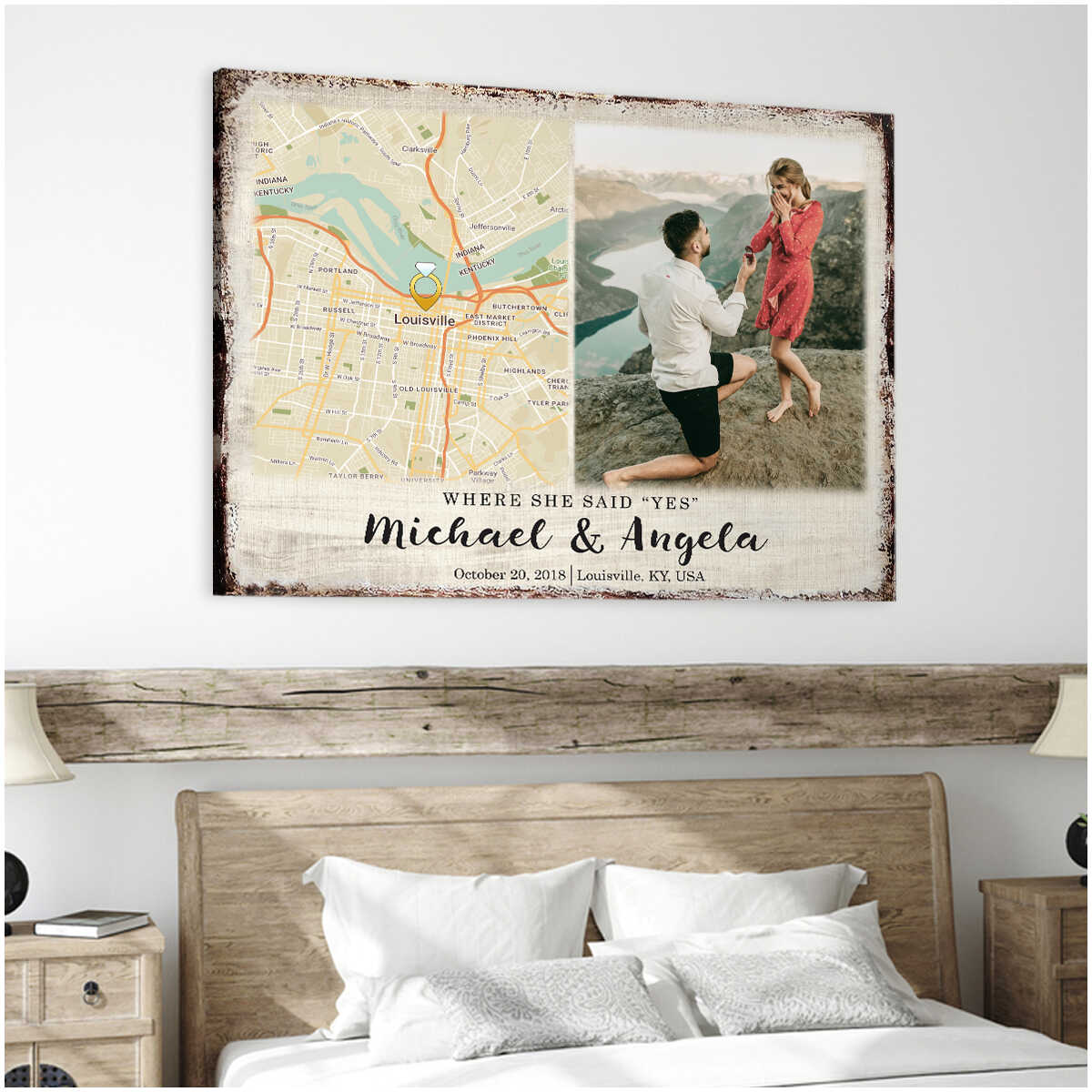 Celebrate Your Love Story With A Unique Personalized Custom Map Canvas Gift Couple